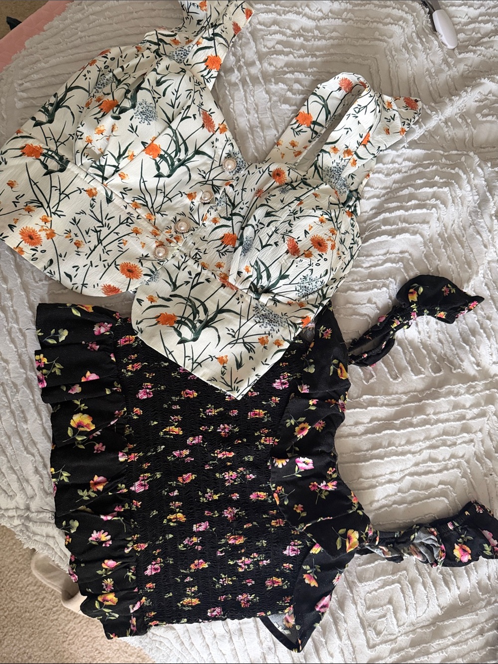 2pk Floral Crop tops
